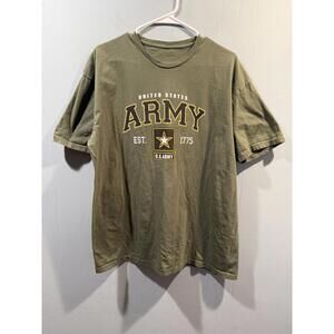 Mens Unbranded T Shirt U.S. Army Print Green